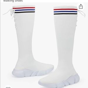 New Casbeam Women’s White Slip On Sneakers with Long Sock Size 36 EU